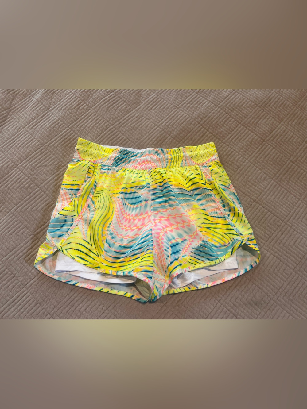 Avia Neon Yellow Multicolor Athletic Shorts